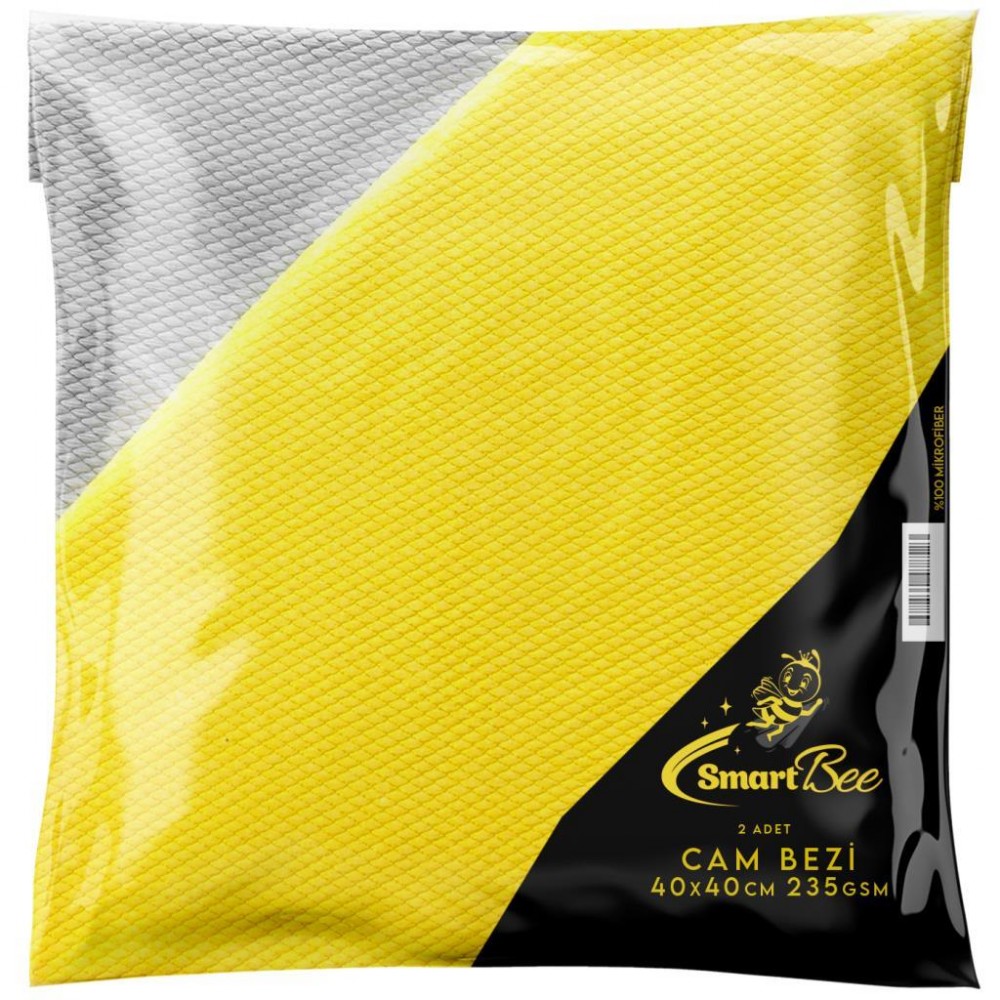 SmartBee Mikrofiber Araç Cam ve Jant Silme Bezi 235 Gsm 2 Adet 40x40