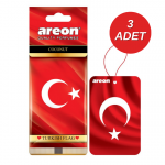 Areon Türk Bayrağı Coconut Oto Araç Kokusu 3 Adet
