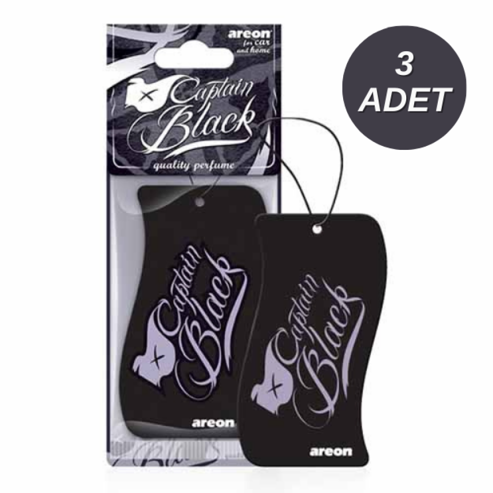 Areon Captain Black Black Crystal Oto Araç Kokusu 3 Adet