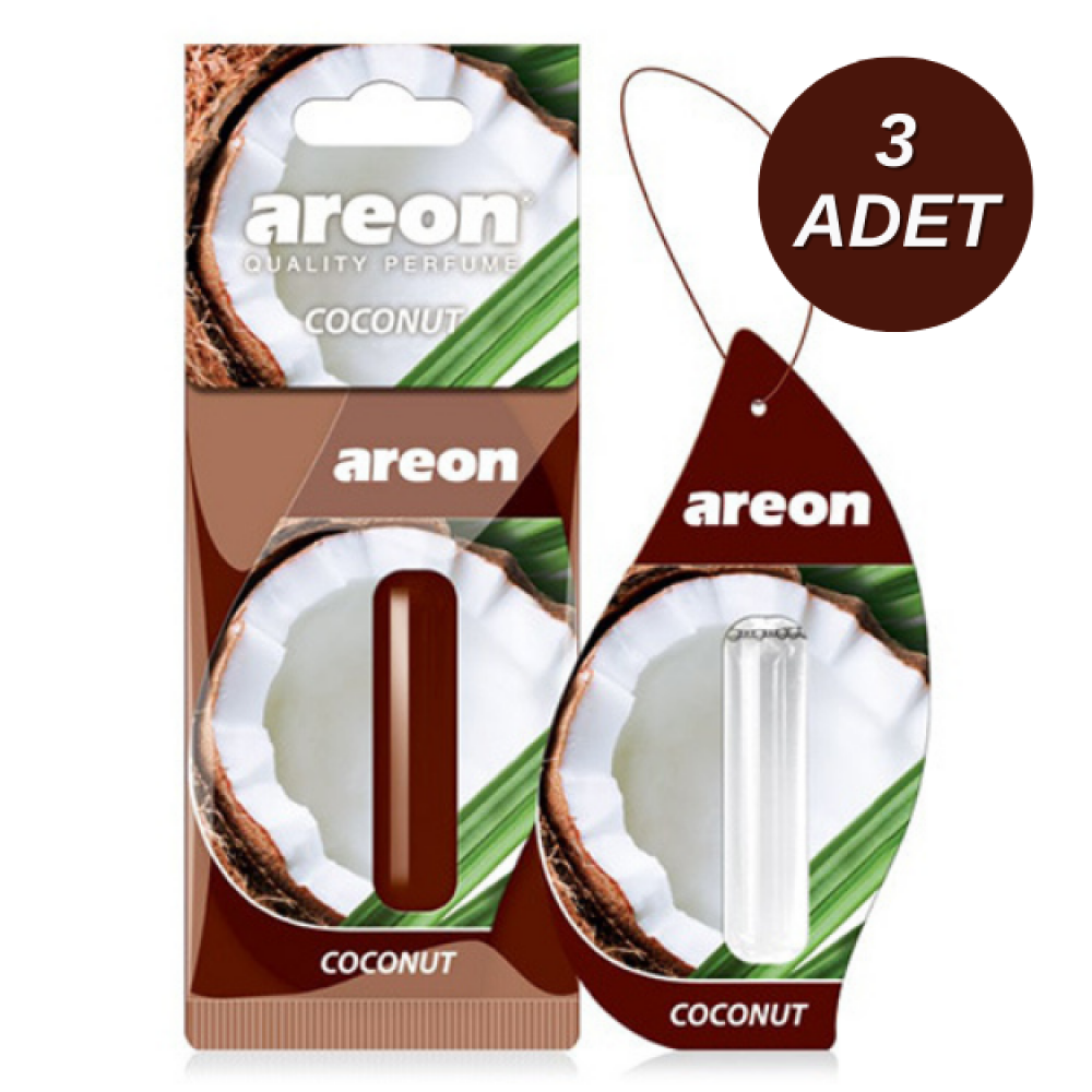 Areon Liquid 5ml Coconut Oto Araç Kokusu 3 Adet