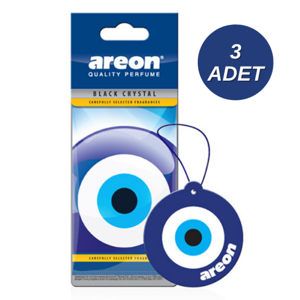 Areon Nazar Boncuğu Black Crystal Oto Araç Kokusu 3 Adet