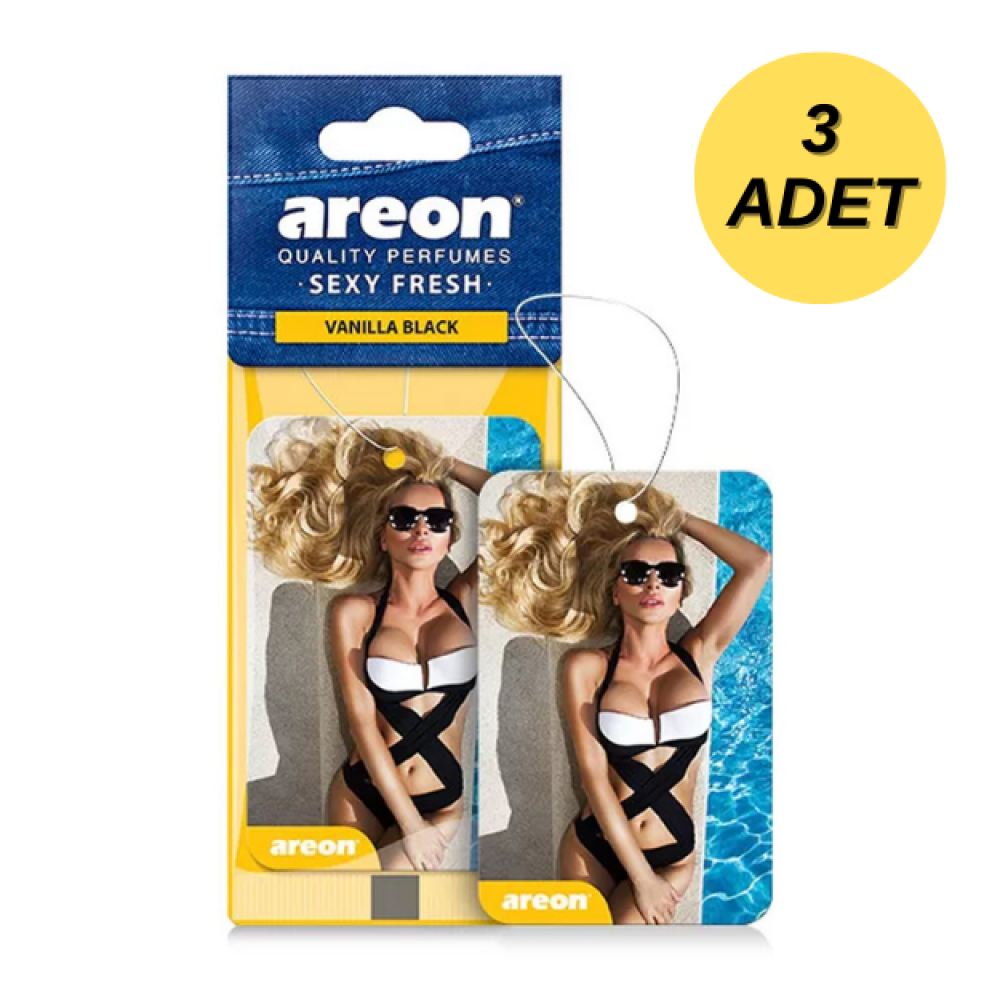 Areon Sexy Fresh Vanilla Black Oto Araç Kokusu 3 Adet