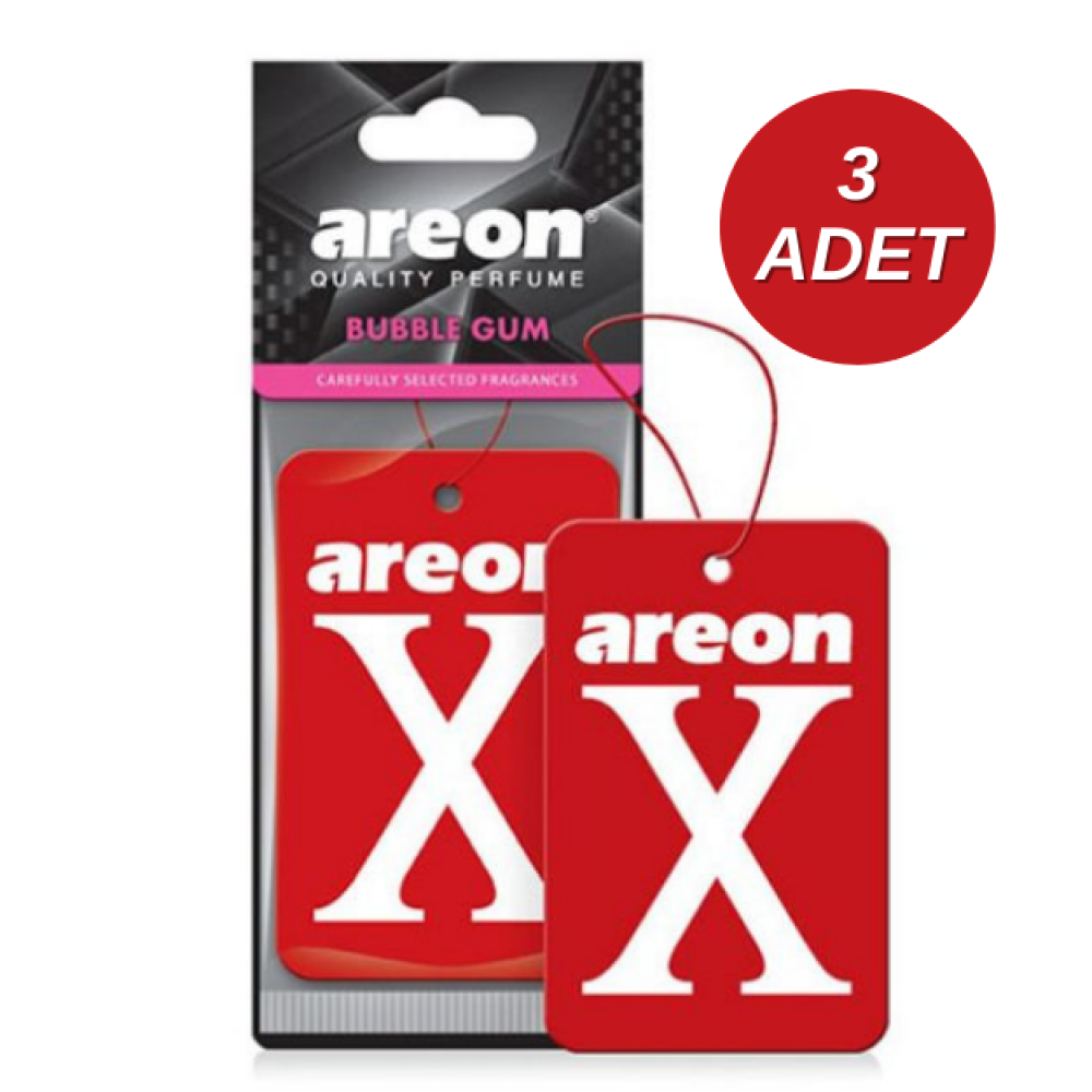 Areon X Bubble Gum Kırmızı Oto Araç Kokusu 3 Adet